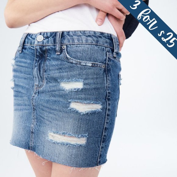 Aeropostale Dresses & Skirts - 🚫SOLD 🚫   Aeropostale Distressed Raw Denim Skirt
